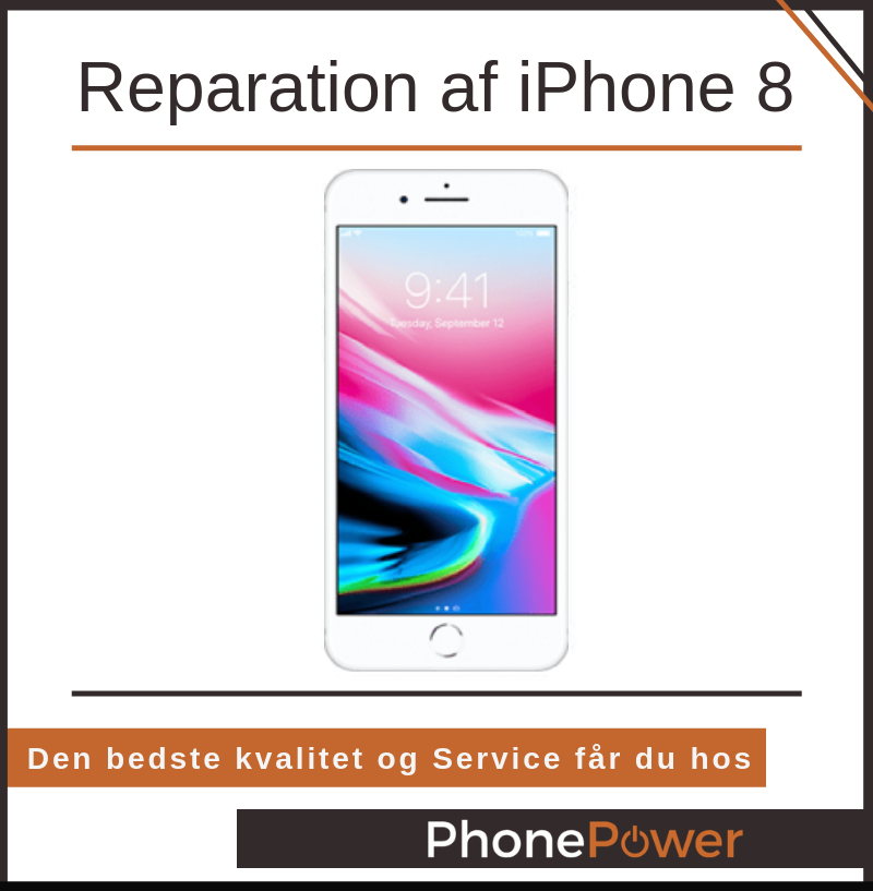 helt bestemt dialog Autonom iPhone 8 reparation hos PhonePower Ro's Torv i Roskilde
